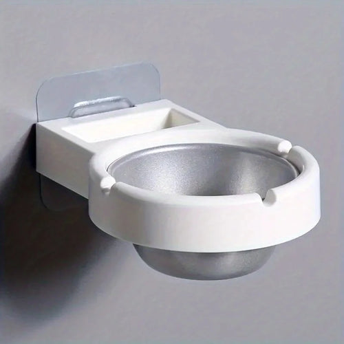 Windproof Stainless Steel Wall Mounted Ashtray - Minimalist Design for