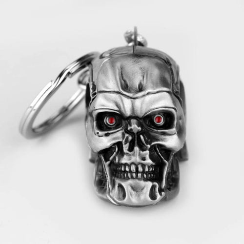 Vintage Charm Terminator Skull Head Keychain Men Women Fashion Pendant