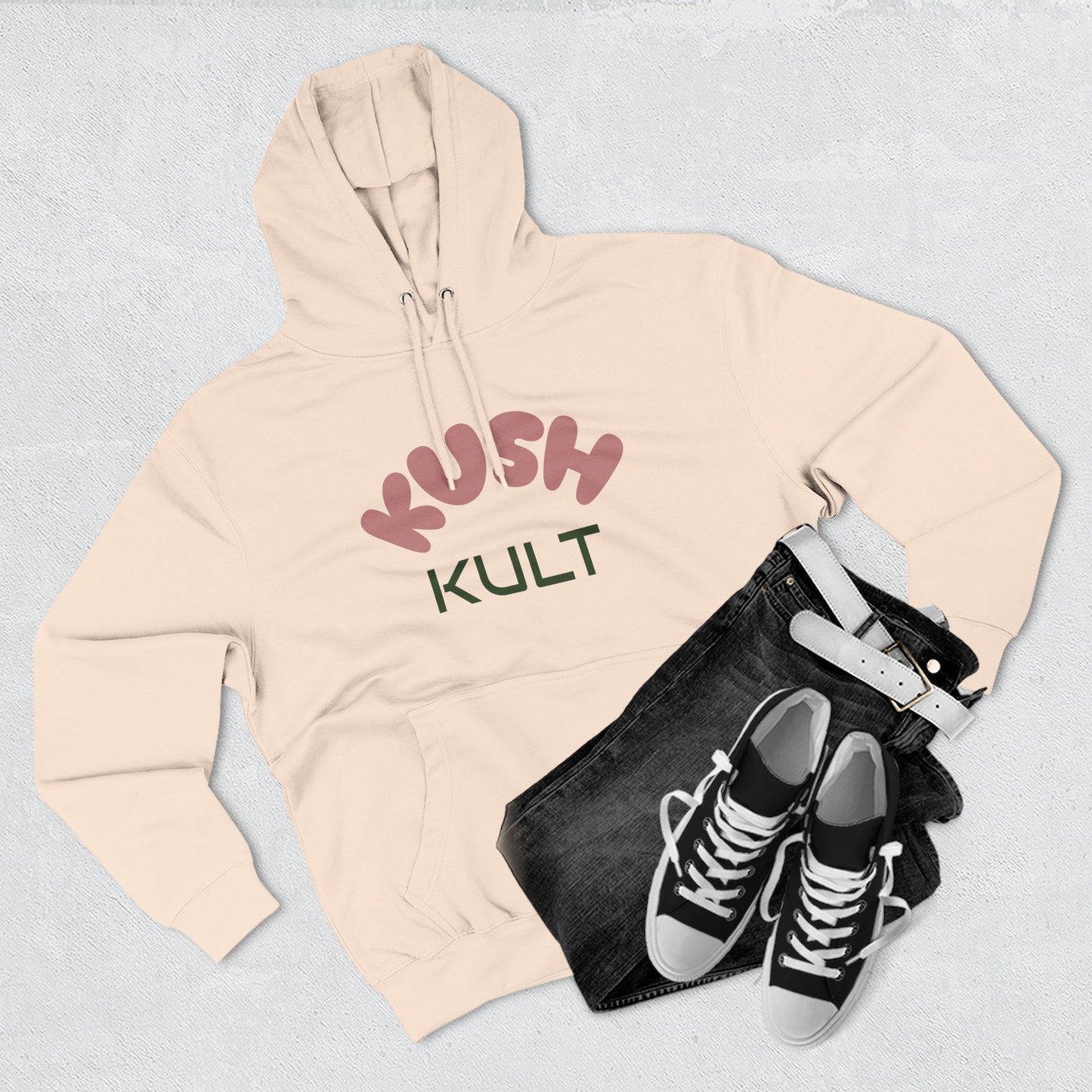 Kush Kult Three-Panel Fleece Hoodie for Plant Lovers