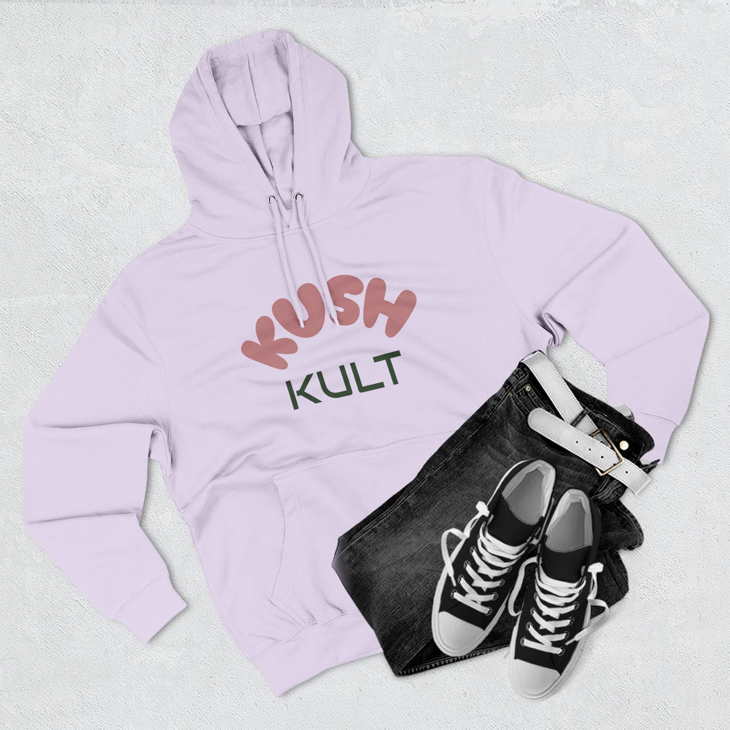 Kush Kult Three-Panel Fleece Hoodie for Plant Lovers