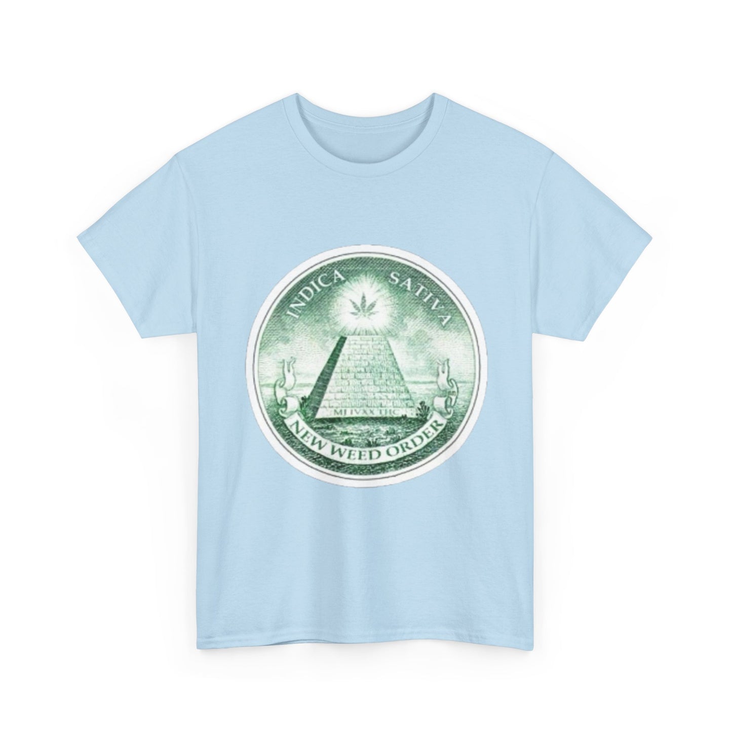 Eye-catching Unisex Heavy Cotton Tee with 'Novus Ordo Seclorum' Design