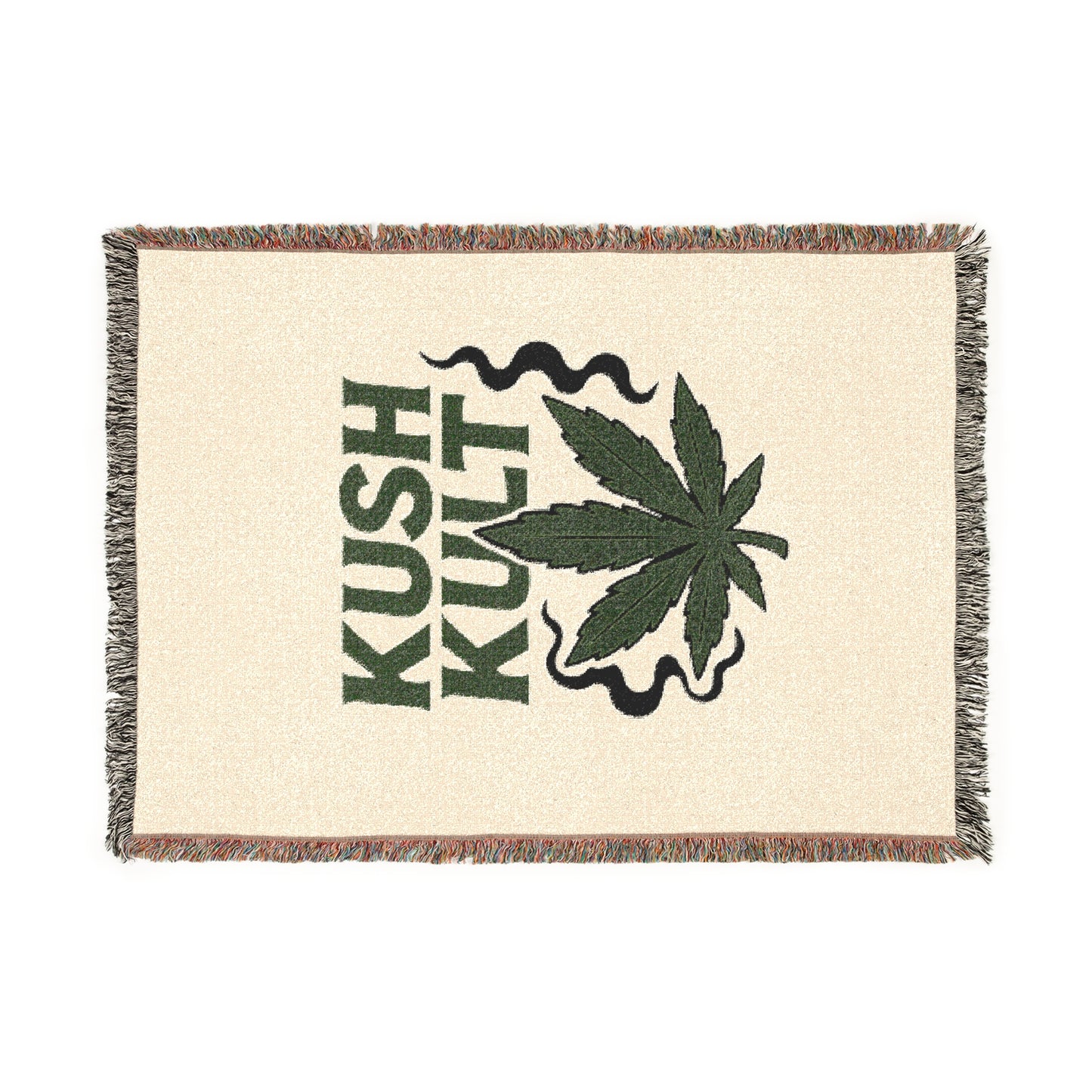 Kush Kult Woven Blanket - Cozy Cannabis-Themed Throw for Relaxation