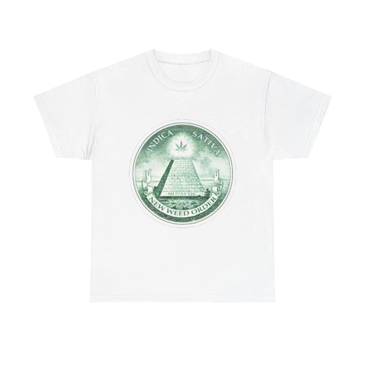 Eye-catching Unisex Heavy Cotton Tee with 'Novus Ordo Seclorum' Design