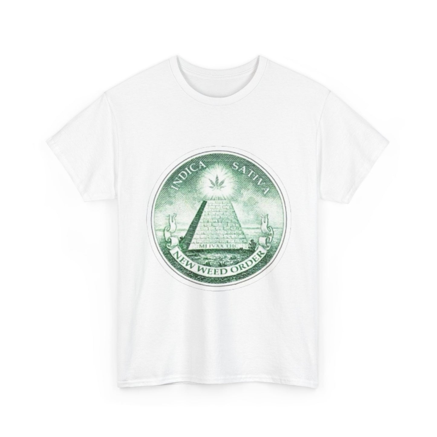 Eye-catching Unisex Heavy Cotton Tee with 'Novus Ordo Seclorum' Design