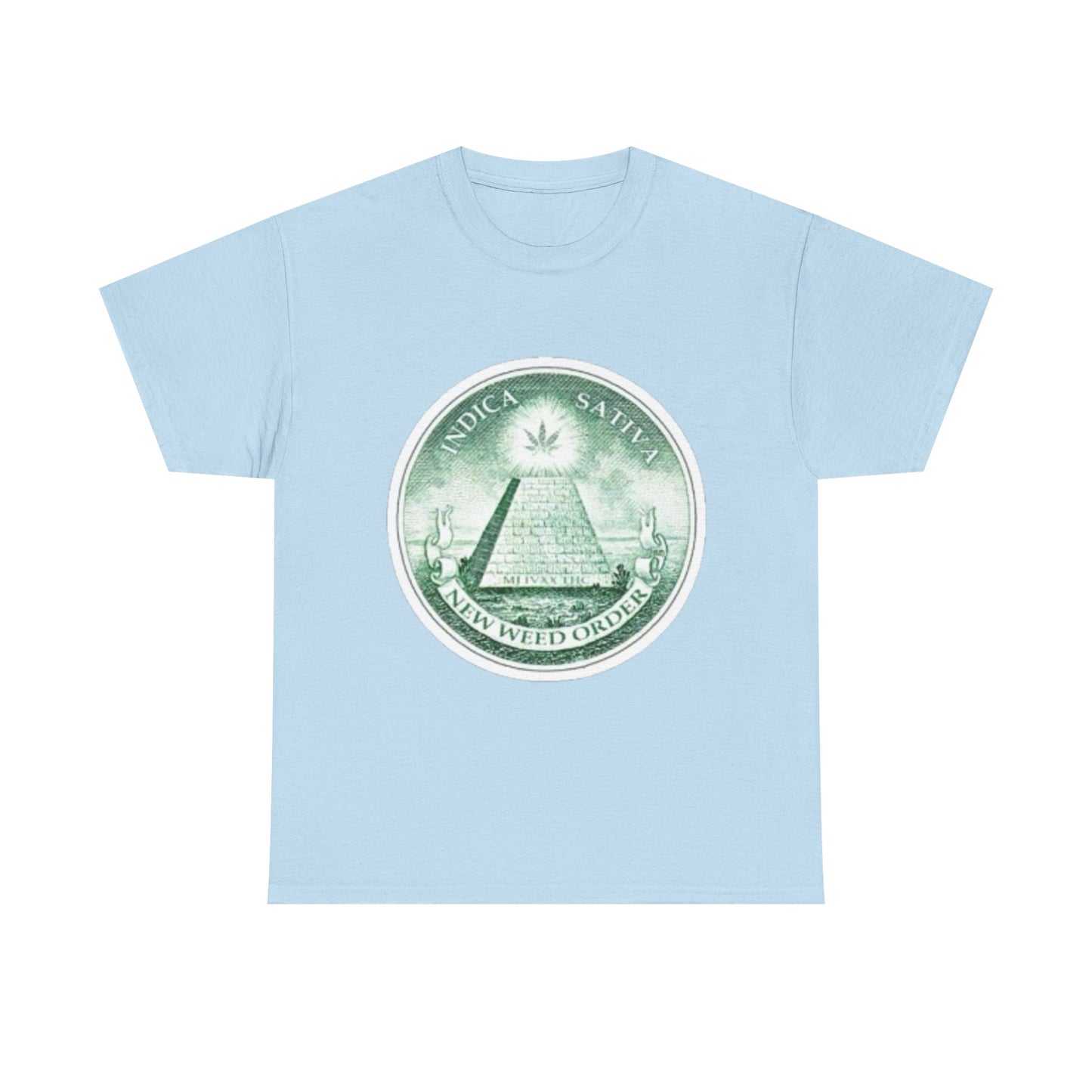 Eye-catching Unisex Heavy Cotton Tee with 'Novus Ordo Seclorum' Design