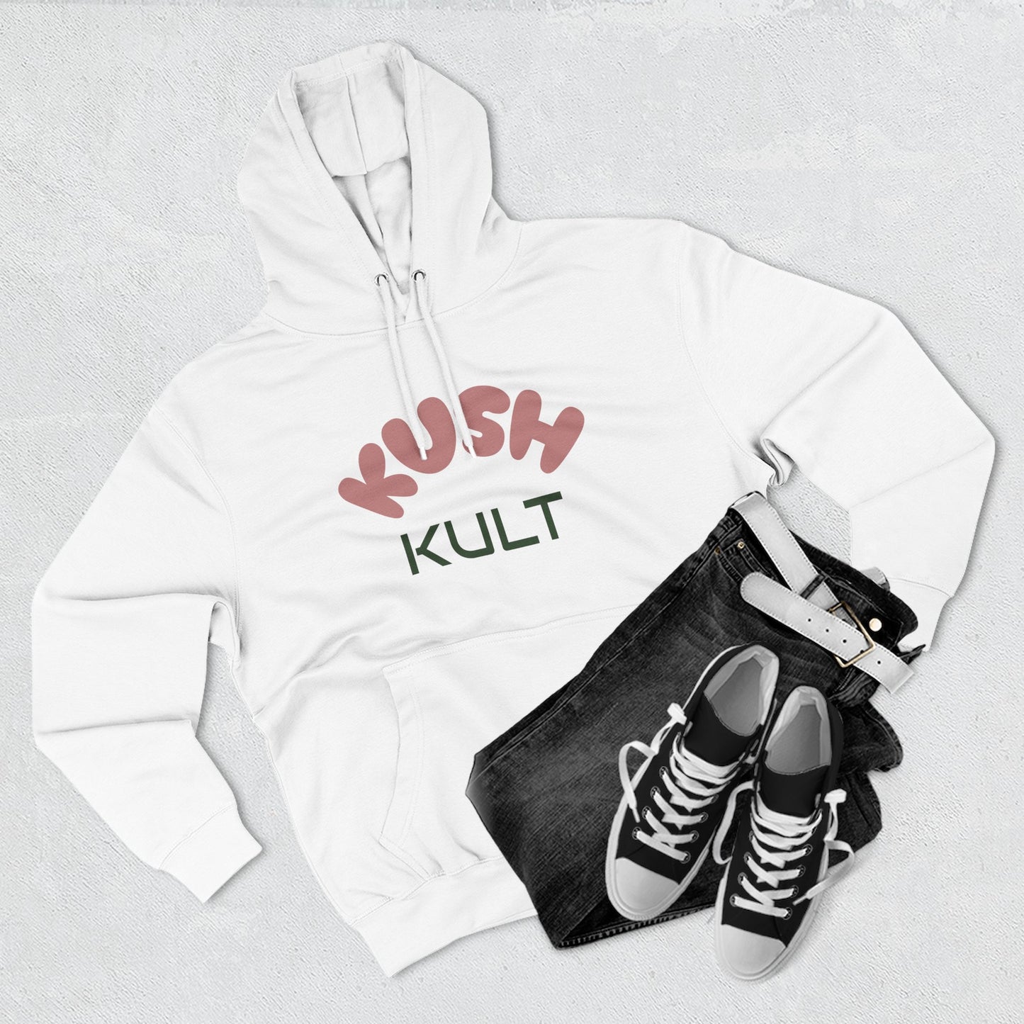 Kush Kult Three-Panel Fleece Hoodie for Plant Lovers