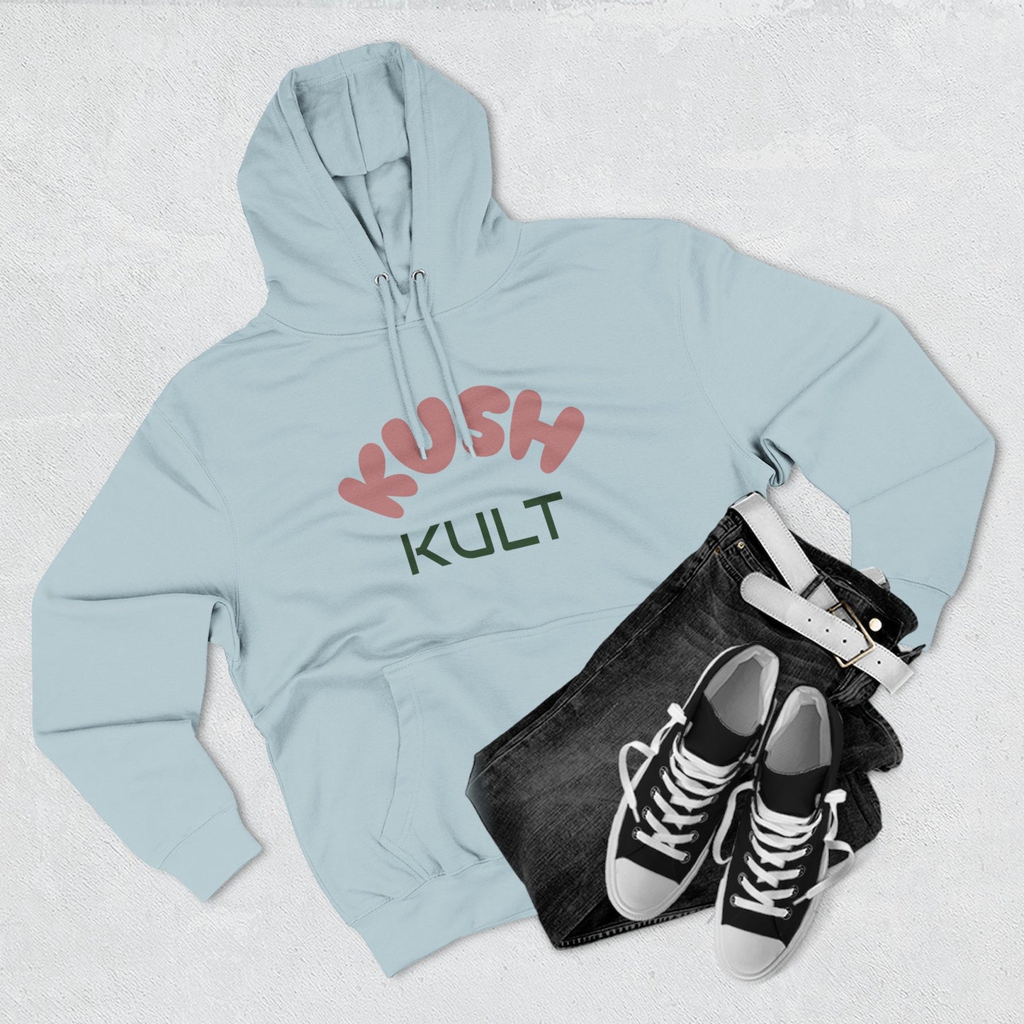 Kush Kult Three-Panel Fleece Hoodie for Plant Lovers