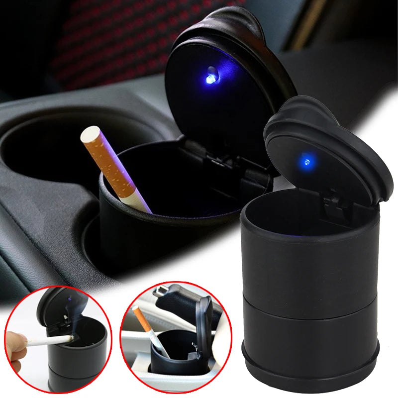 Universal Car LED Ashtray Garbage Coin Storage Cup Container Cigar