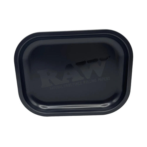 Matte Black Metal Rolling Tray 18x14cm Tin Plated Container Cigar