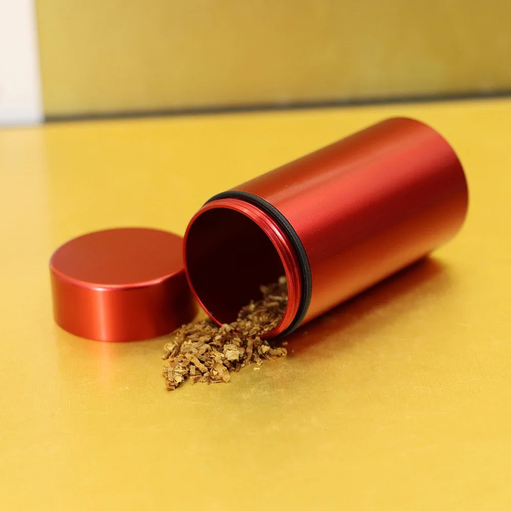 Portable Metal Stash Jar for Herb Tobacco Airtight Smell Proof