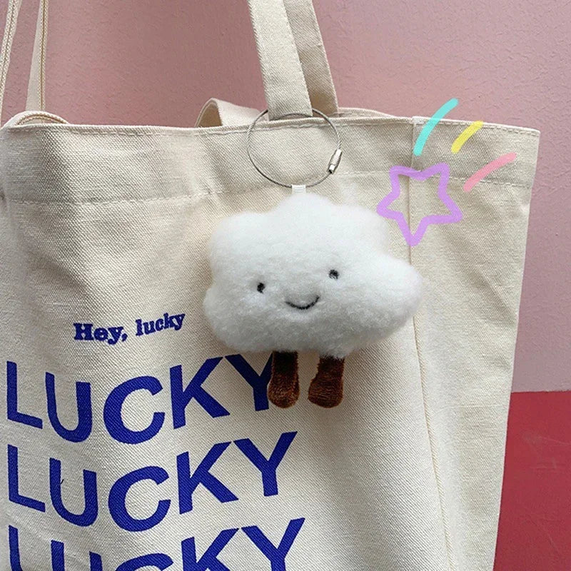 Cute  White Cloud Pendant Keychain Girl Bag Accessories Kawaii Pendant