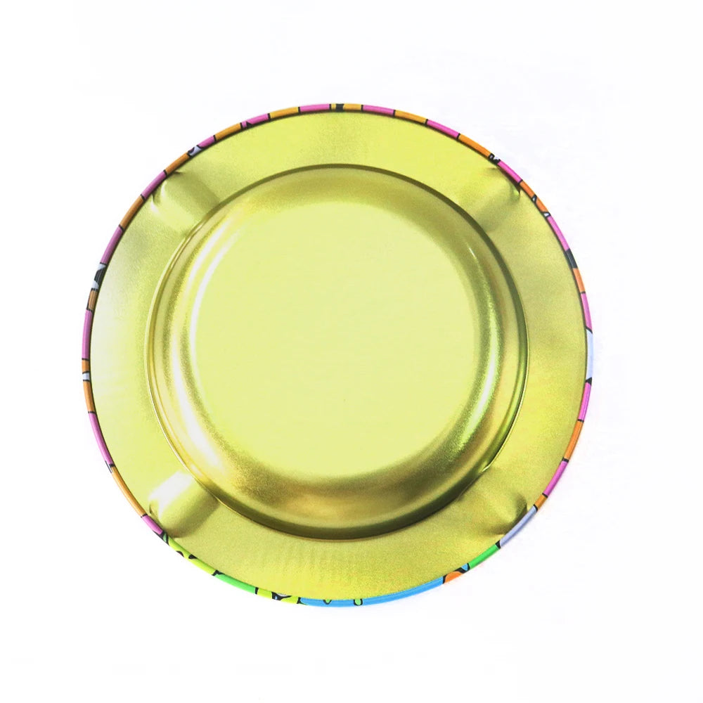 Cartoon Metal Rolling Tray - round Tobacco Herb Ashtray Creative