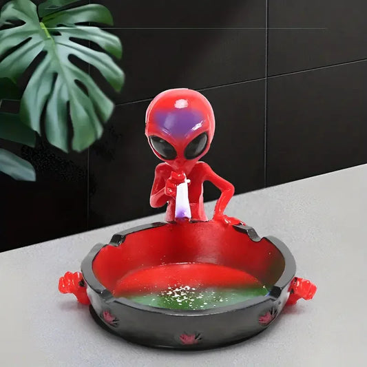 ALIEN Decoration tabletop ashtray resin hiphop Container Retro Vintage