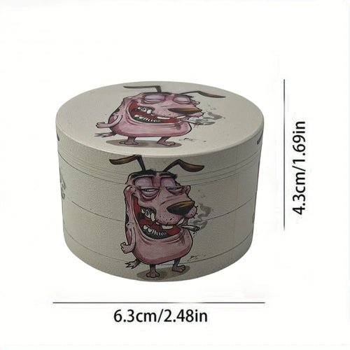 2in Zinc Alloy Herb Mill Dog Pattern Grinder Tobacco Spice Crusher
