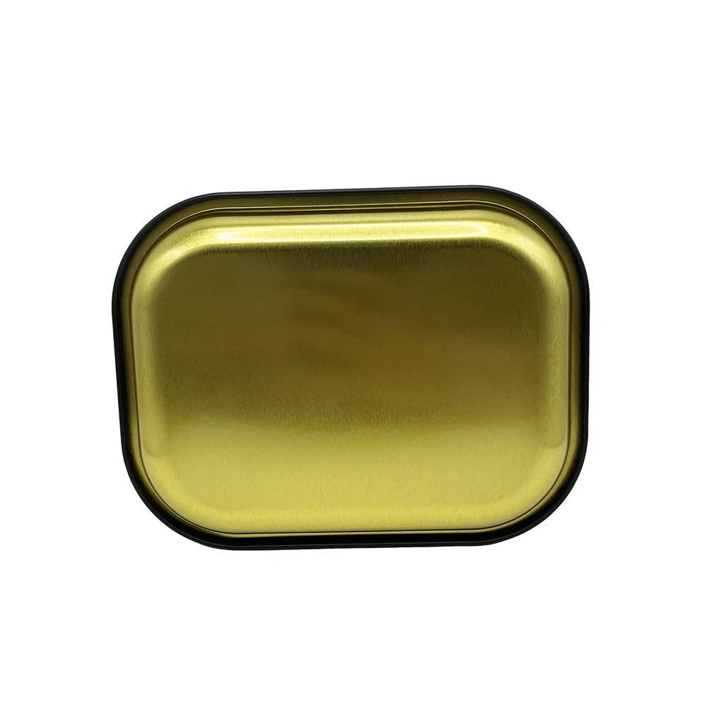 Matte Black Metal Rolling Tray 18x14cm Tin Plated Container Cigar