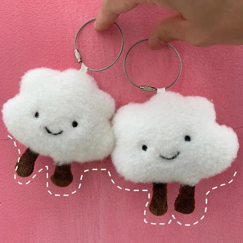 Cute  White Cloud Pendant Keychain Girl Bag Accessories Kawaii Pendant