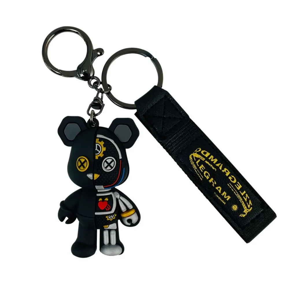 Cartoon Simple Mechanical Bear Cute Niche Doll Keychain Chain Bag