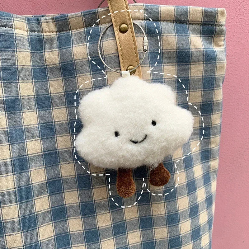 Cute  White Cloud Pendant Keychain Girl Bag Accessories Kawaii Pendant