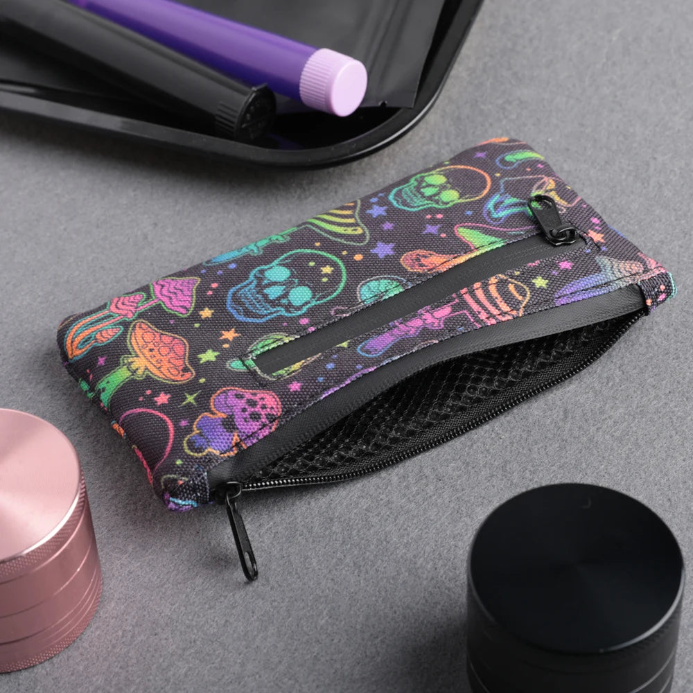 Portable Smell proof Lighter Bag Carbon Lined Odor Proof Bag, Mushroom