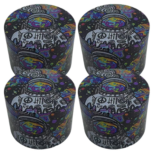 50mm Metal Astronaut Herb Grinder 4-Layer Spice Mill Mortar Raw Grass