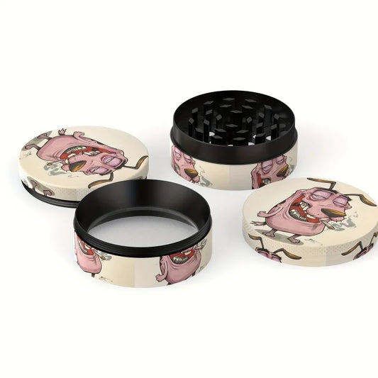 2in Zinc Alloy Herb Mill Dog Pattern Grinder Tobacco Spice Crusher