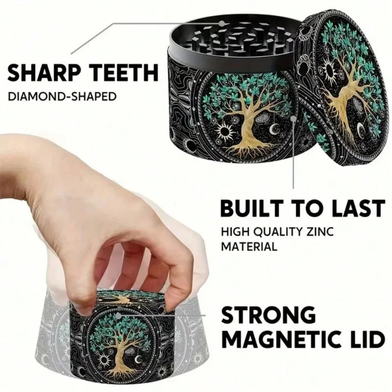 2in Zinc Alloy Herb Mill Dog Pattern Grinder Tobacco Spice Crusher