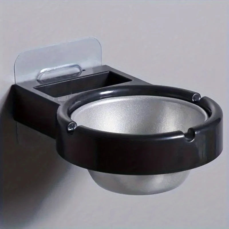 Windproof Stainless Steel Wall Mounted Ashtray - Minimalist Design for