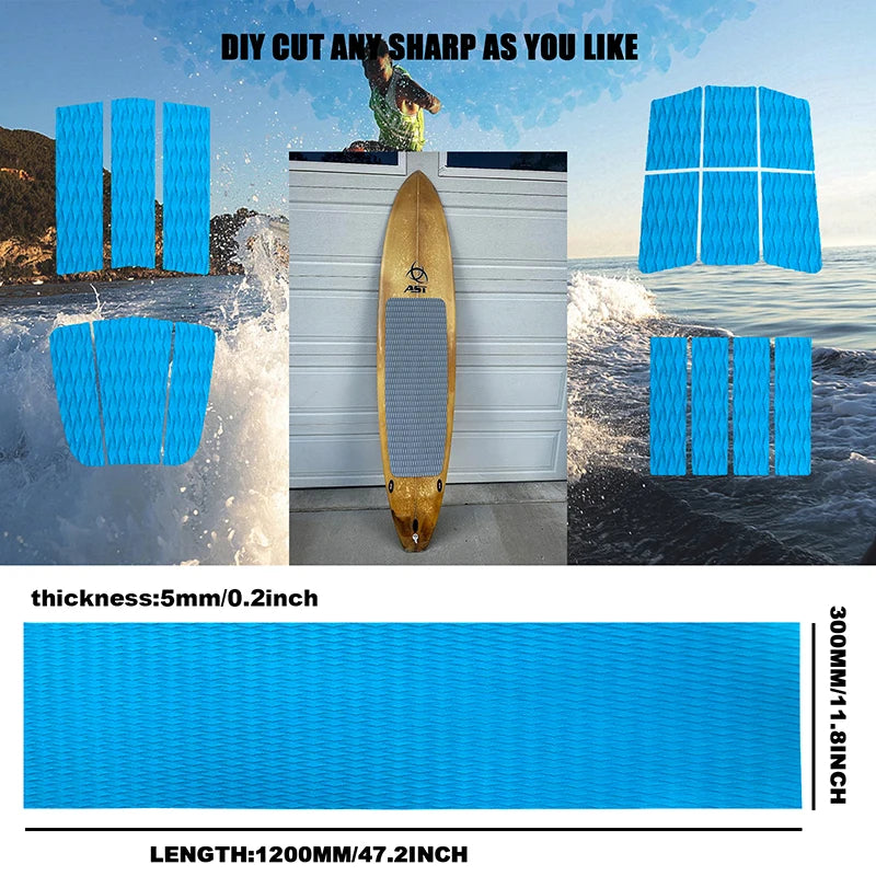 120*30cm Surfboard Traction Pads EVA Foam Non Slip Diamond Grip Mat