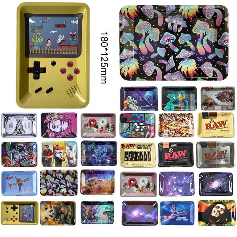 Household Metal Tray Rolling Tobacco Container Smoking Accessories