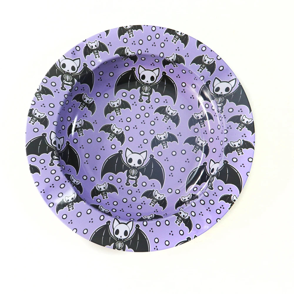 Cartoon Metal Rolling Tray - round Tobacco Herb Ashtray Creative