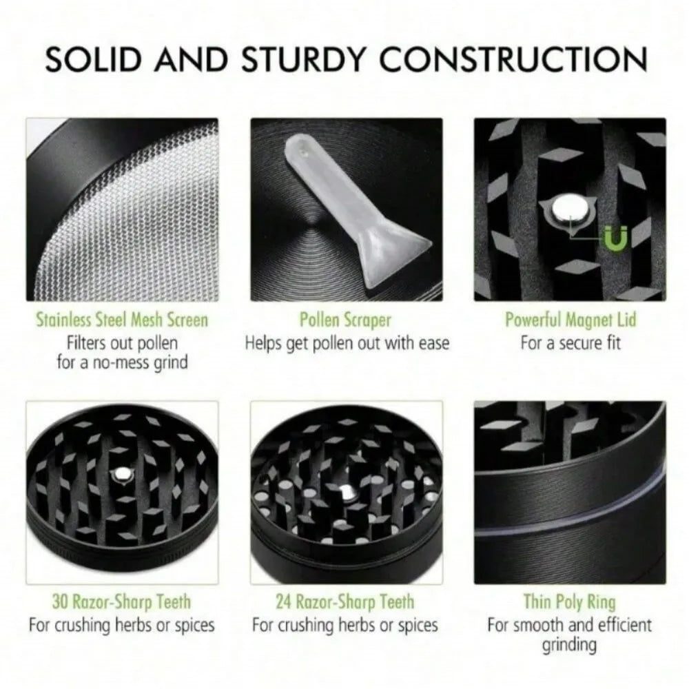 50mm Metal Astronaut Herb Grinder 4-Layer Spice Mill Mortar Raw Grass