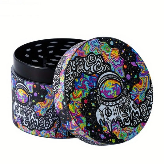 50mm Metal Astronaut Herb Grinder 4-Layer Spice Mill Mortar Raw Grass