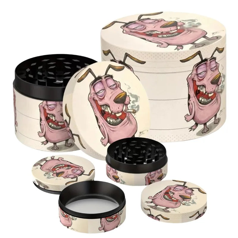 2in Zinc Alloy Herb Mill Dog Pattern Grinder Tobacco Spice Crusher