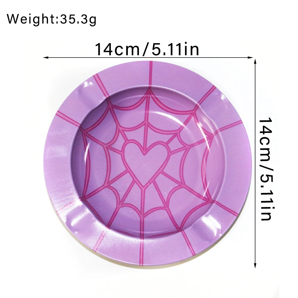 Cartoon Metal Rolling Tray - round Tobacco Herb Ashtray Creative